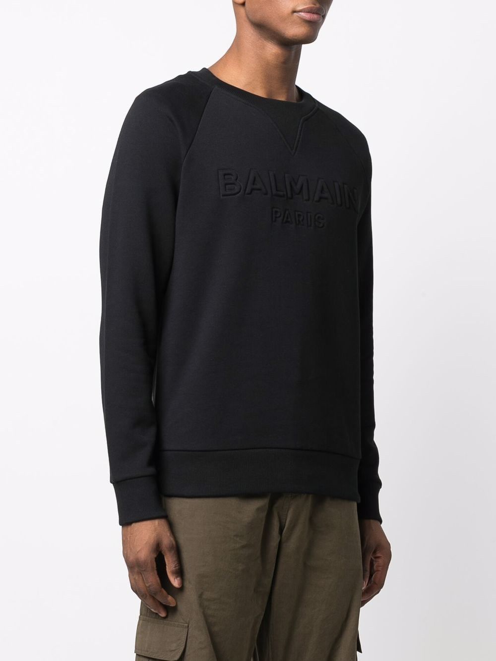 Balmain BALMAIN Logo-embossed sweatshirt Black Size M Size US M / EU 48-50 / 2 - 1 Thumbnail