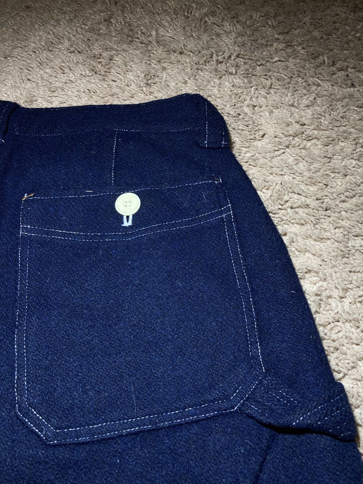 Japanese Brand 90s Milkboy Wool Carpenter Shorts Contrast Stitch Denim Faux Size US 30 / EU 46 - 8 Thumbnail