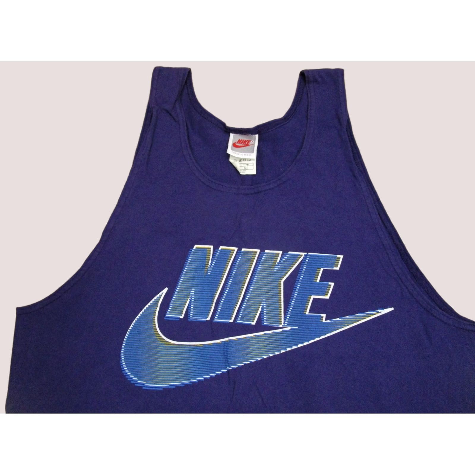 Nike Nike Tank Shirt Men Large Purple Sleeveless Basketball Gym USA 90s Vintage Tank Top Size US L / EU 52-54 / 3 - 1 Thumbnail