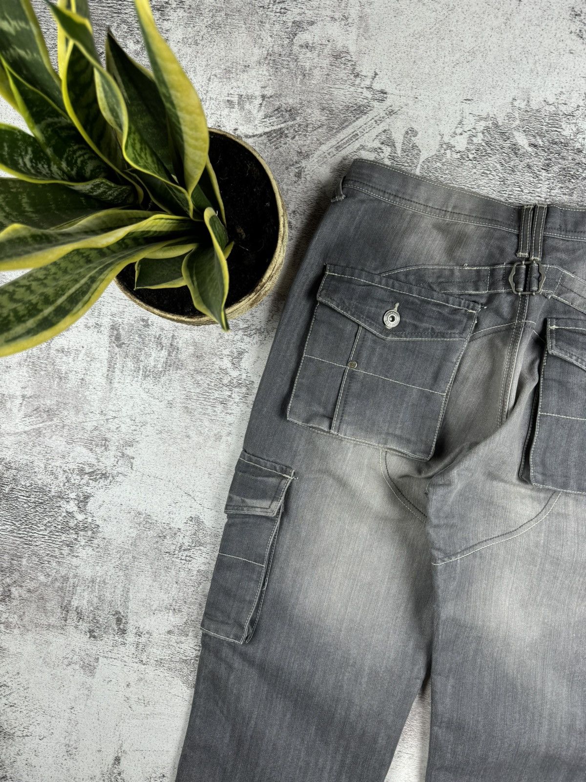 Japanese Brand Denim & Dye Rap Distressed Faded Cargo Multipocket Jeans Size US 34 / EU 50 - 5 Thumbnail