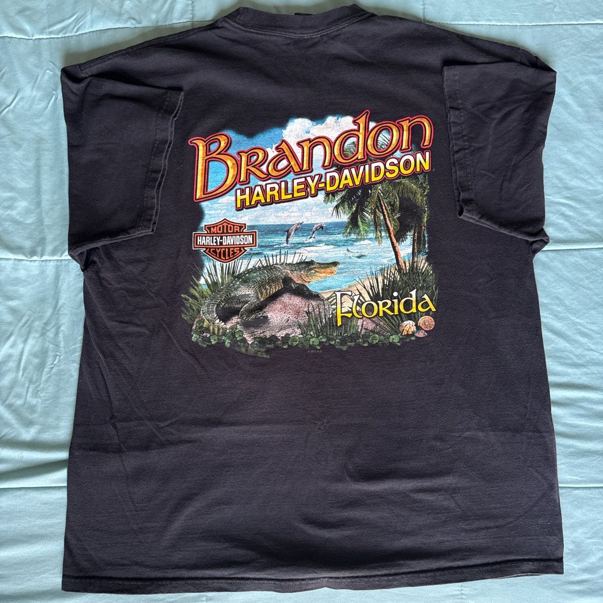 Harley Davidson Vintage Harley-Davidson Brandon Florida Gator Tee - Biker Size US XXL / EU 58 / 5 - 1 Thumbnail