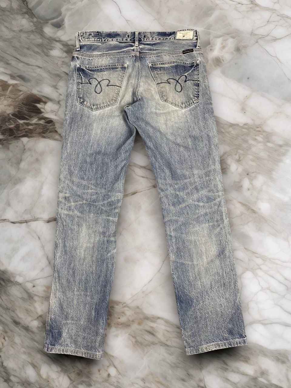 Japan Blue japanese blue way lightwash distressed denim nice design Size US 34 / EU 50 - 2 Thumbnail