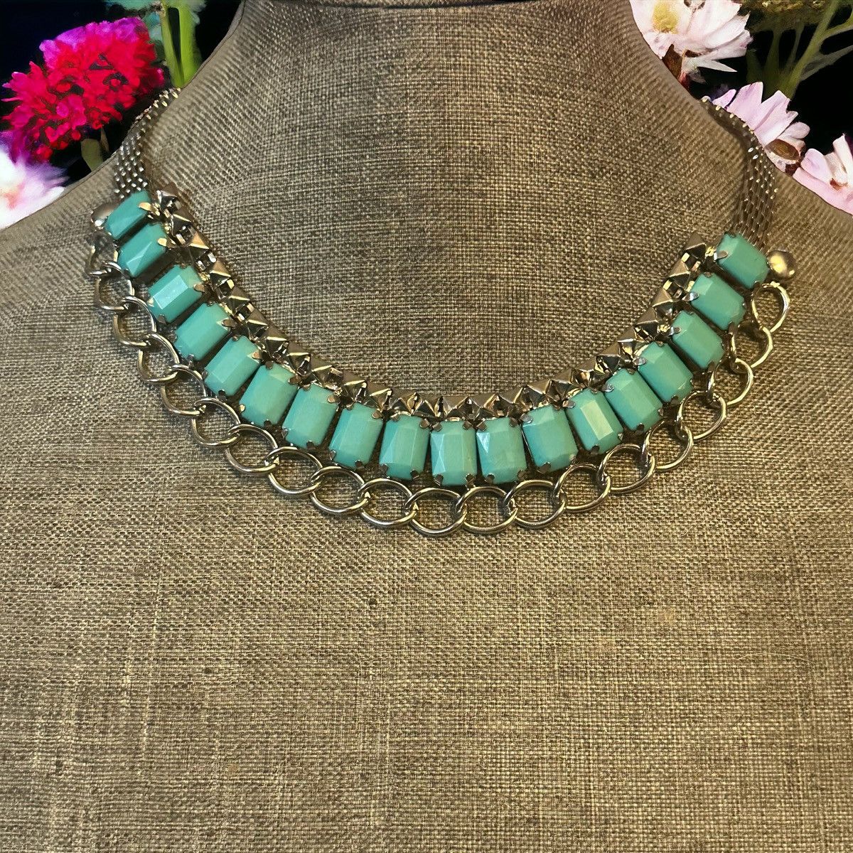 Other Turquoise color stone collar necklace Size ONE SIZE - 1 Thumbnail