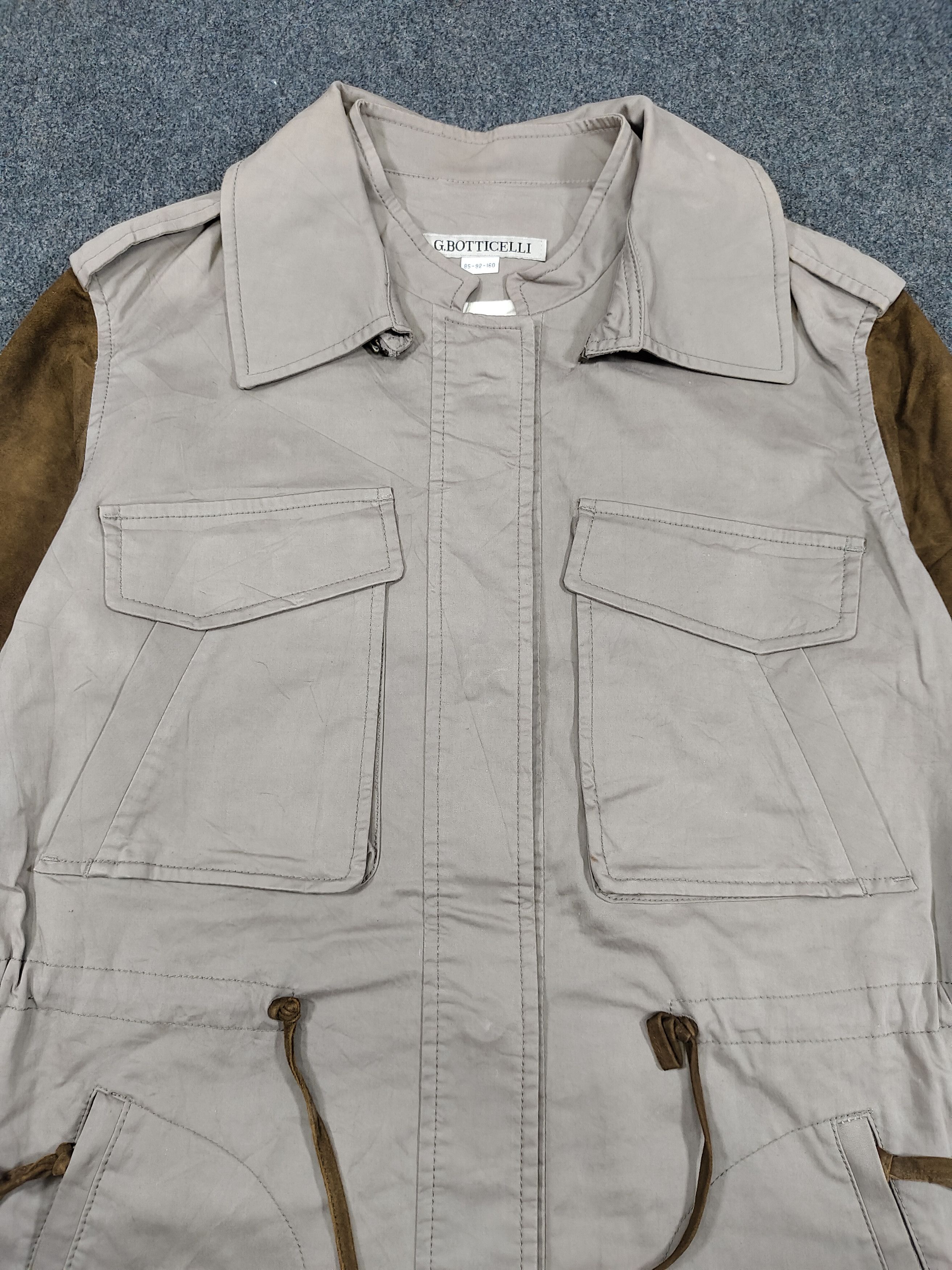 Seditionaries 00s G.Botticelli- Suede Sleeve Safari Style Utility Jacket Size M / US 6-8 / IT 42-44 - 2 Thumbnail
