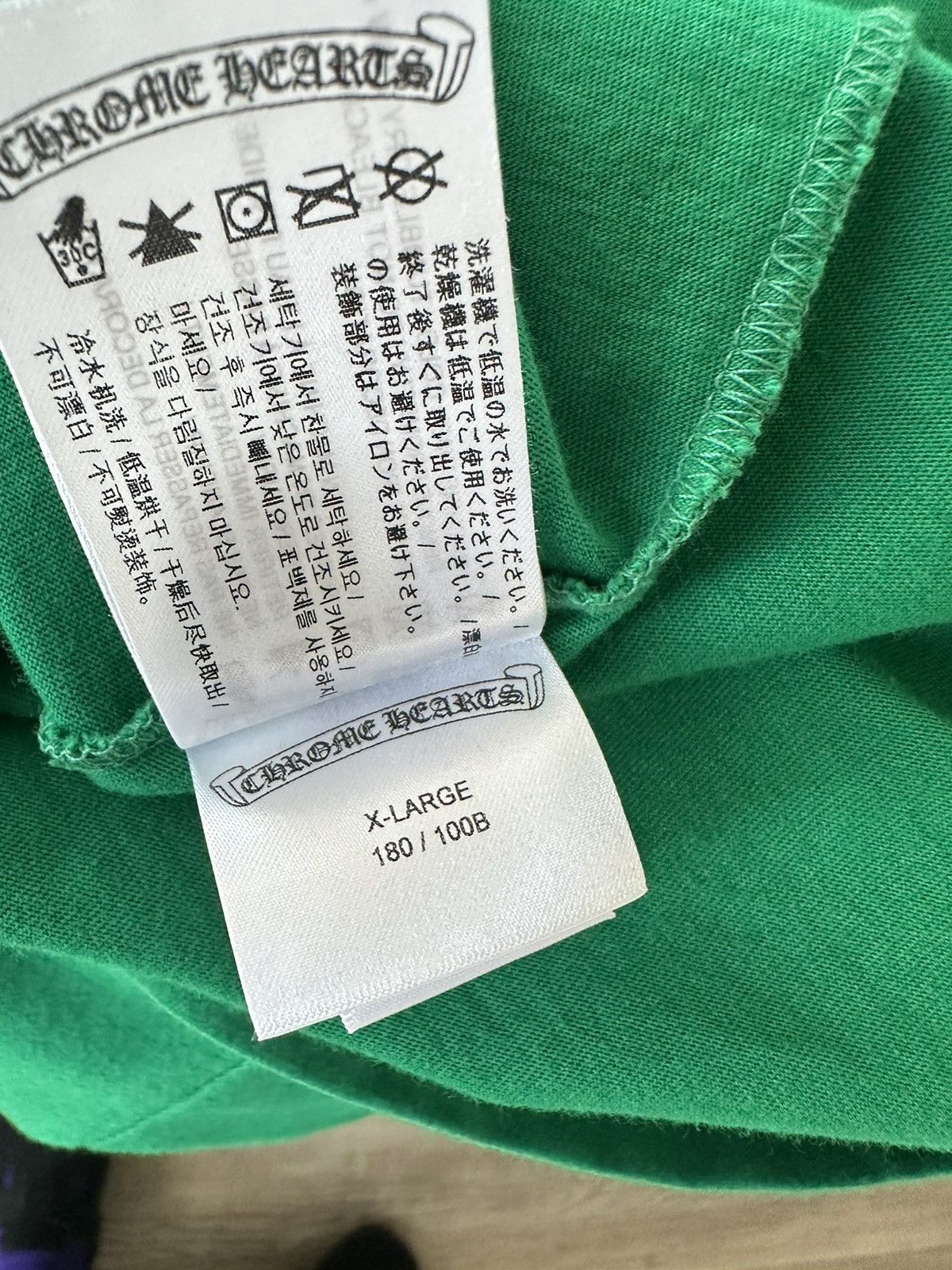 Chrome Hearts Horseshoe Long Sleeve T-shirt Green/Orange