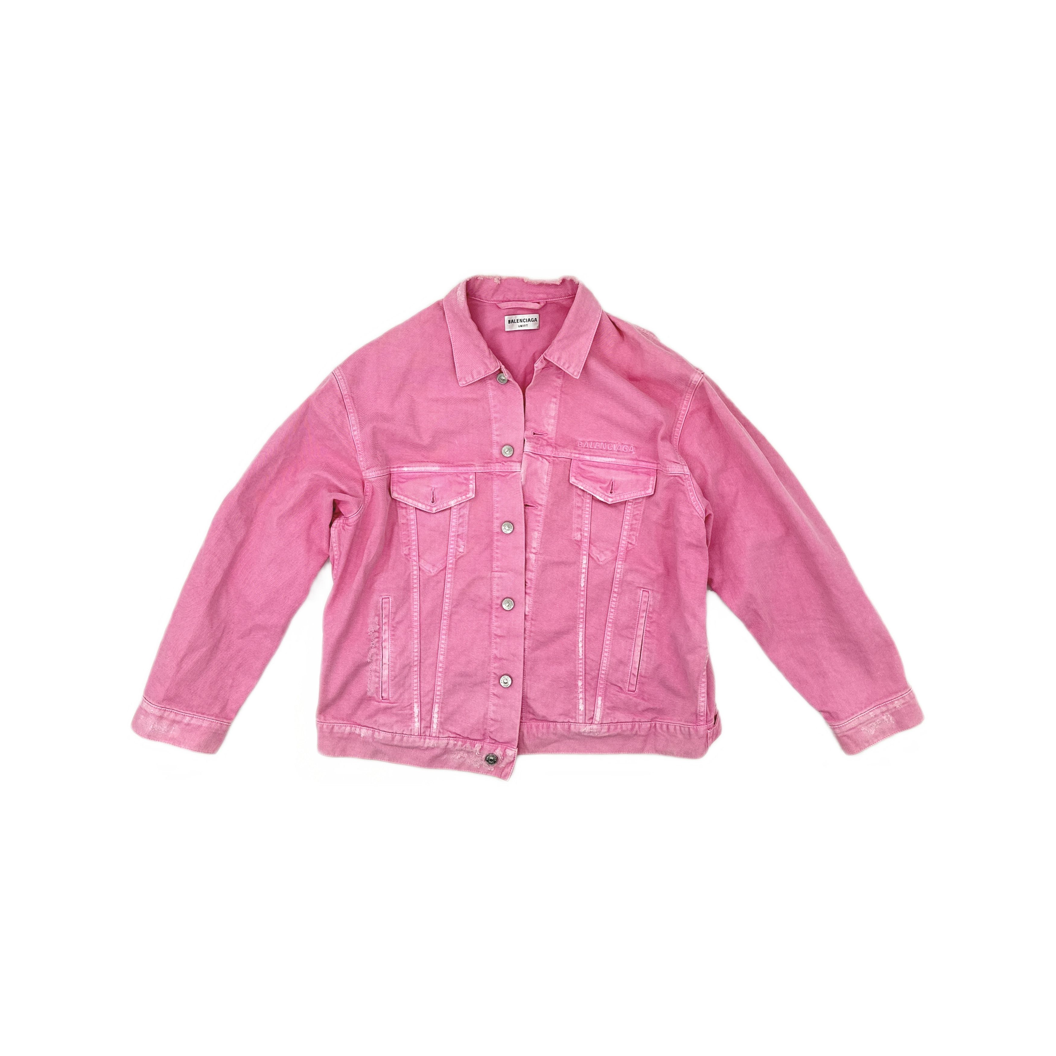 Balenciaga Balenciaga Pink Denim Jacket Size XS Size XS / US 0-2 / IT 36-38 - 1 Thumbnail
