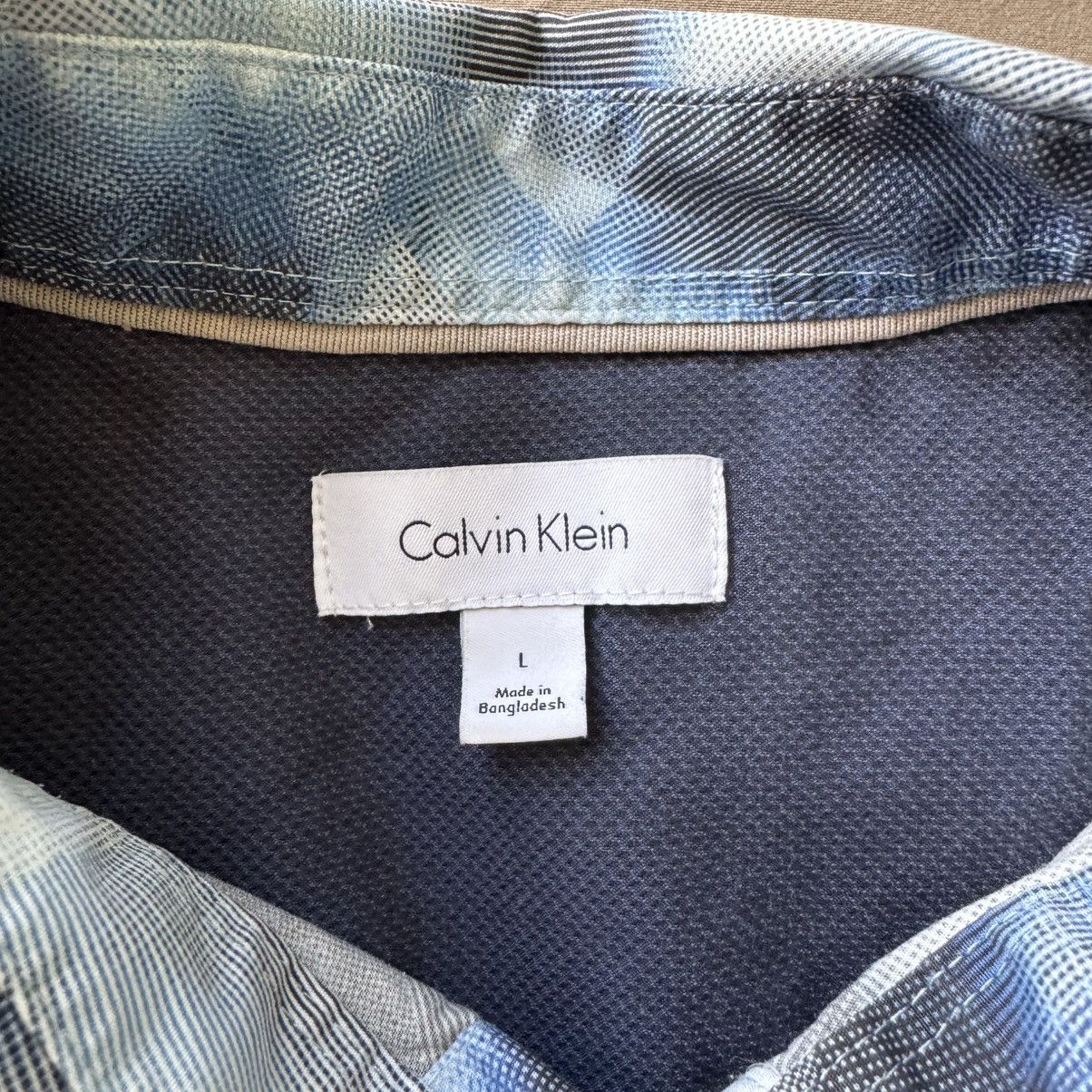 Calvin Klein Calvin Klein Short Sleeve Marbled Stretch Cotton Shirt Size US L / EU 52-54 / 3 - 3 Thumbnail