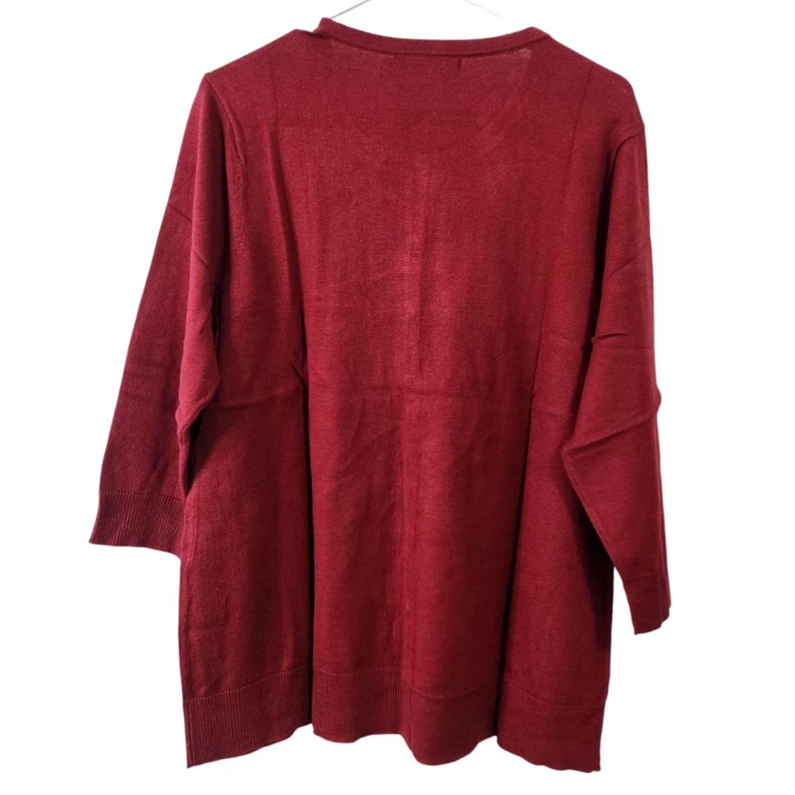 Vintage VINTAGE New York & Company NY&Co Cardigan Sweater Knit 3/4 Sleeve Red Womens 1X Cardigan Size XL / US 12-14 / IT 48-50 - 2 Thumbnail