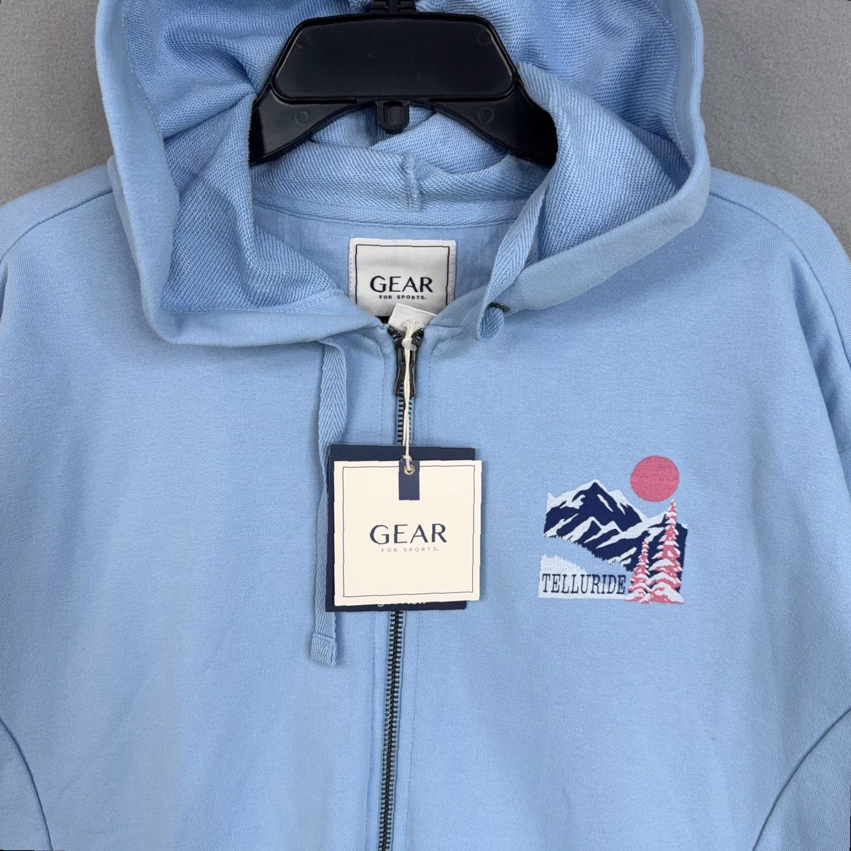 Vintage Gear For Sports Telluride Hoodie S Blue Full Zip Graphic Fleece Ski Snowboard Winter Mens Small Size US S / EU 44-46 / 1 - 3 Thumbnail