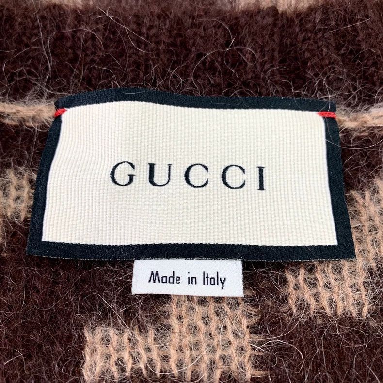 Gucci Gucci Brown logo jacquard full-print horsehair V-neck long Size US S / EU 44-46 / 1 - 6 Thumbnail