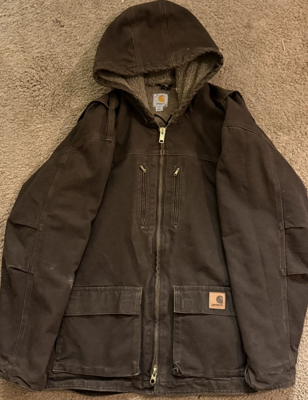 Carhartt Carhartt Sandstone Jackson Coat C95 brown sherpa lining XL Size US XL / EU 56 / 4 - 1 Thumbnail