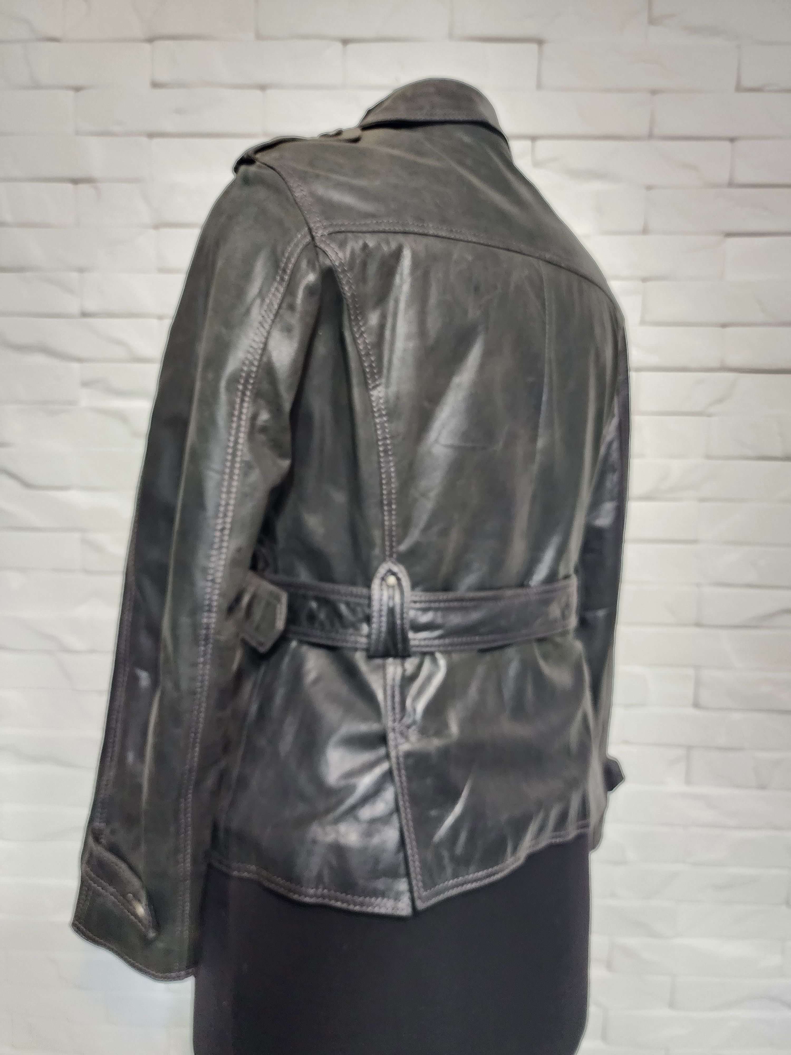 Gypsy Brown Leather Jacket: Women's Button-Up with Pockets Size M / US 6-8 / IT 42-44 - 5 Thumbnail