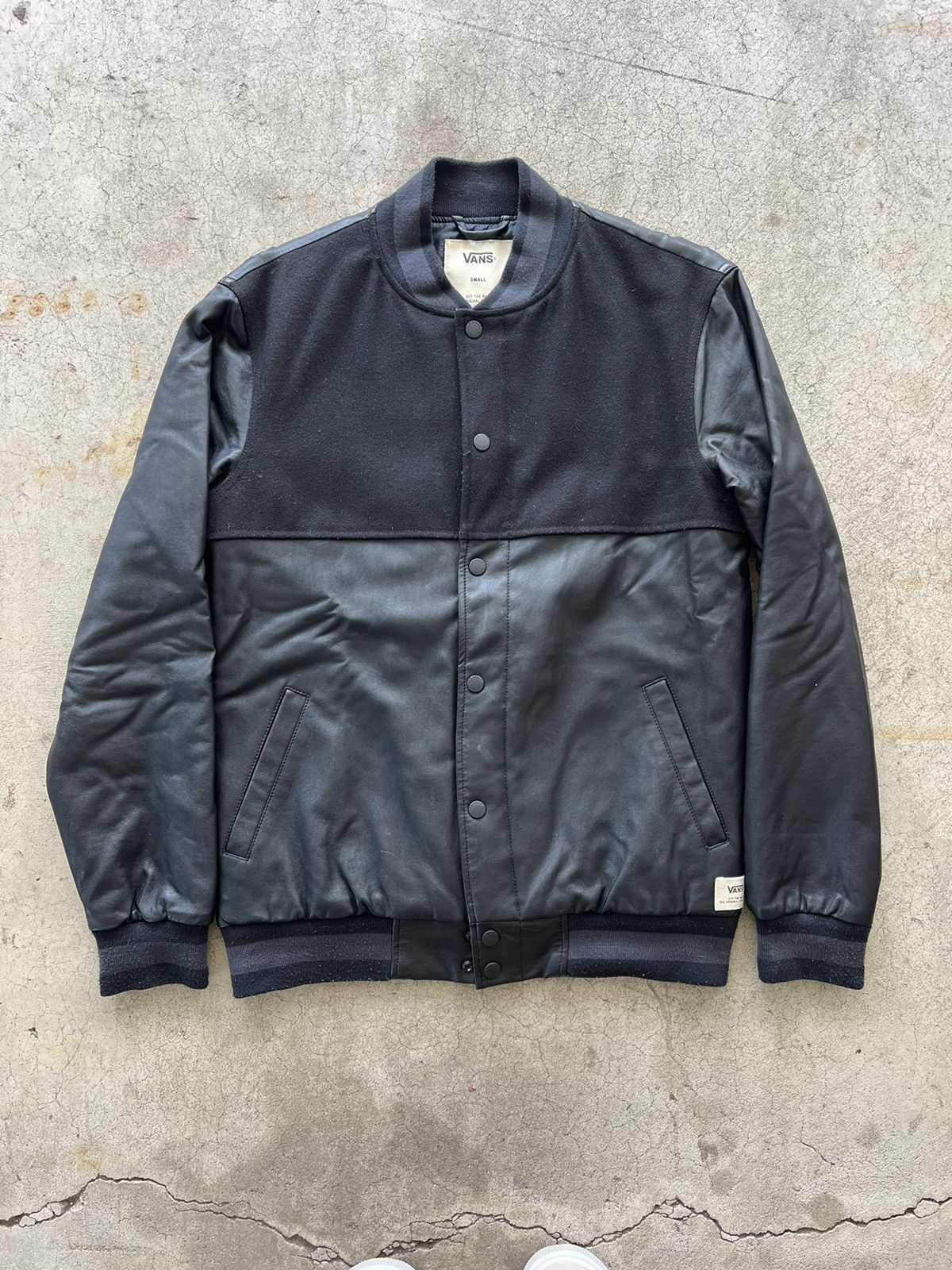 Vans Vans Leather Wool Jacket Size US S / EU 44-46 / 1 - 1 Thumbnail