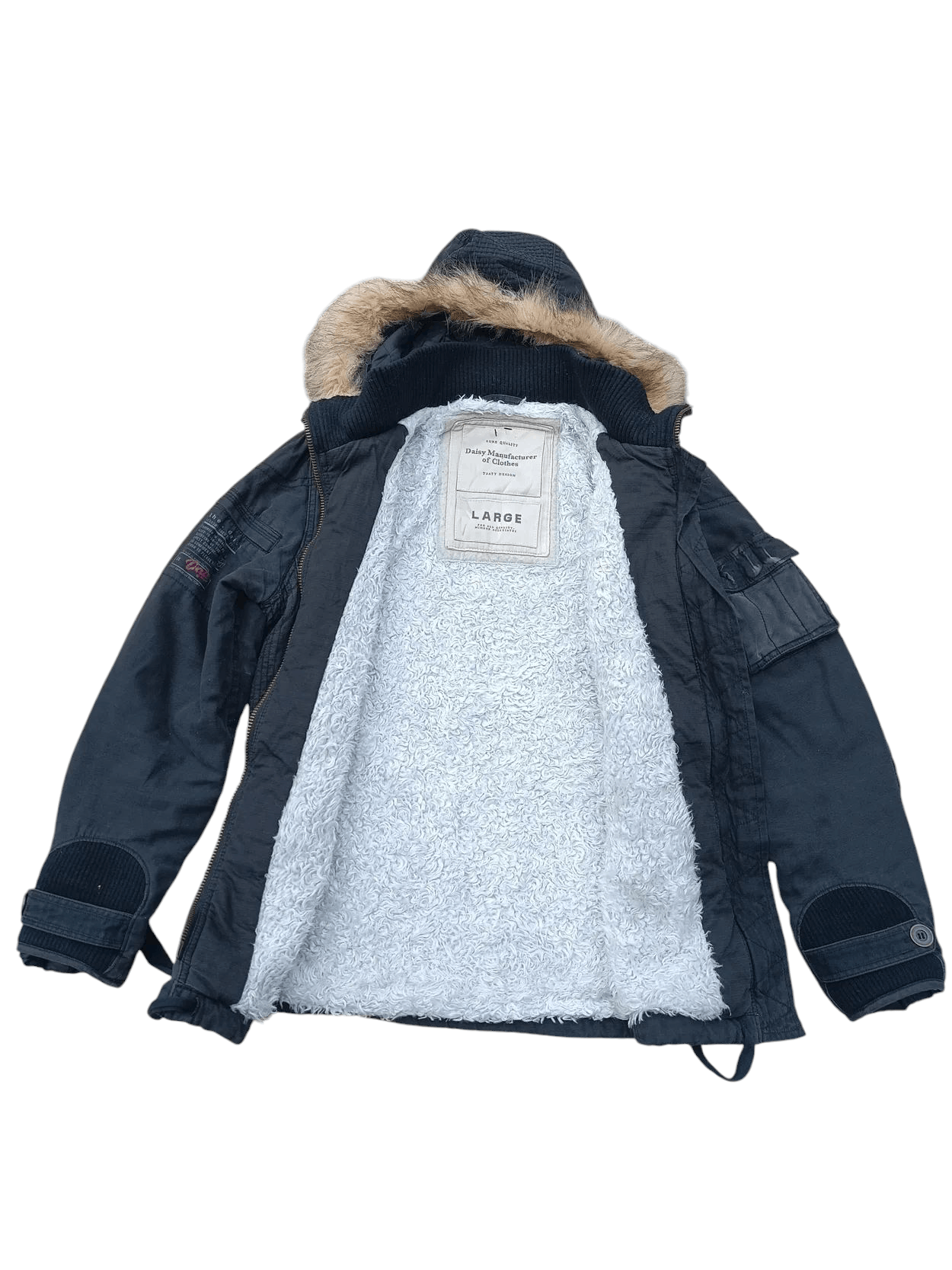 Vintage DAISY FUR HOODIE IFSIXWASNINE LGB STYLED JACKET FR008 Size L / US 10 / IT 46 - 3 Thumbnail