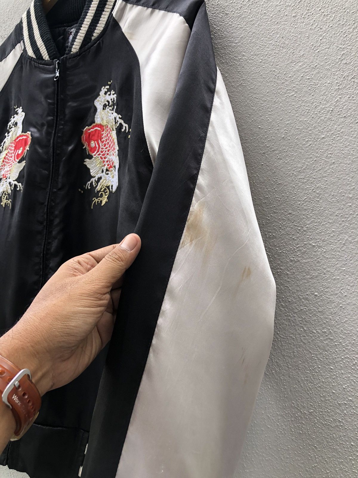 Japanese Brand Japanese Brand Embroidery Koi Satin Sukajan Jacket Size US L / EU 52-54 / 3 - 3 Thumbnail