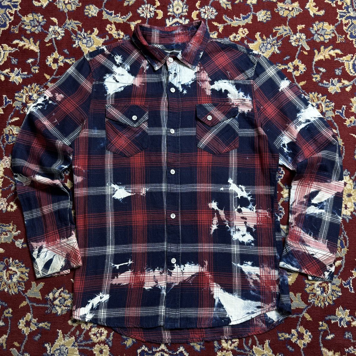 semanticdesign Semanticdesign Bleach checkered Flannel Plaid Shirt Size US M / EU 48-50 / 2 - 2 Thumbnail