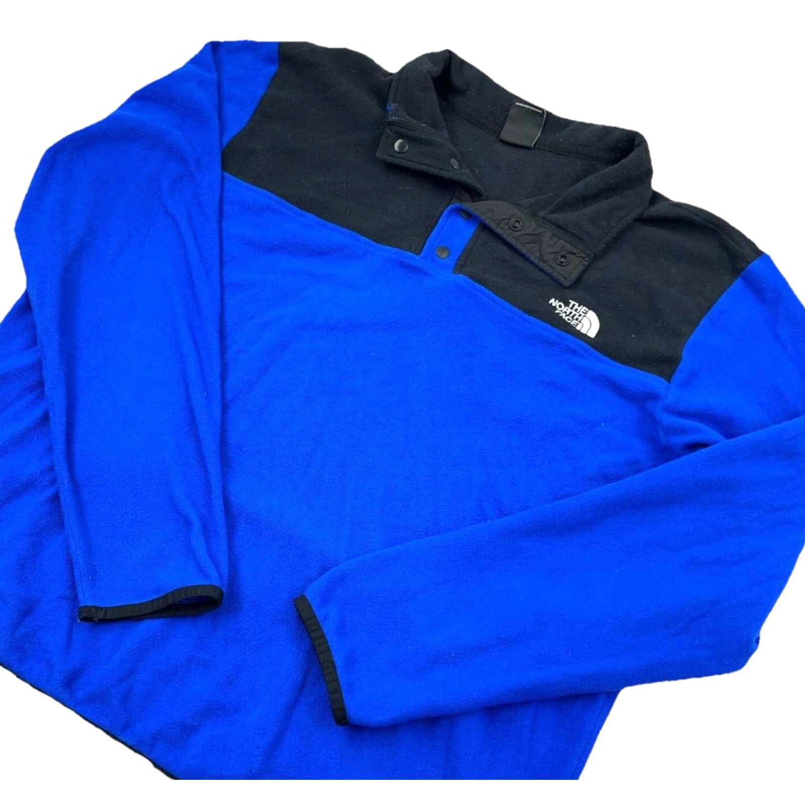The North Face North Face Sweater Men XL Blue Black Fleece Pullover Lightweight Thin Snap T Mens Size US XL / EU 56 / 4 - 3 Thumbnail