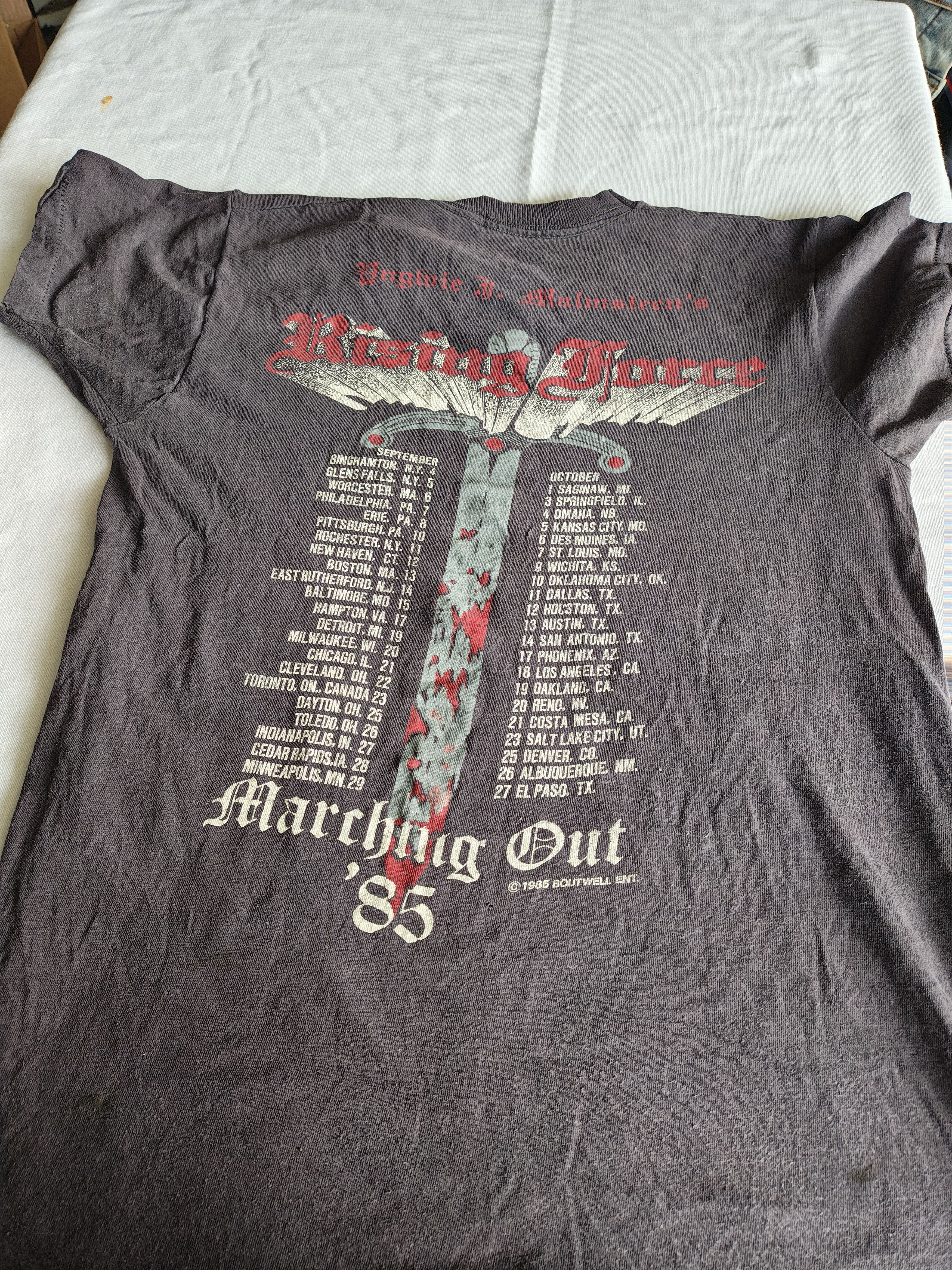Vintage Vintage 1985 Yngwie Malmsteen Tour Shirt (Fits XS/S) Size US M / EU 48-50 / 2 - 3 Thumbnail
