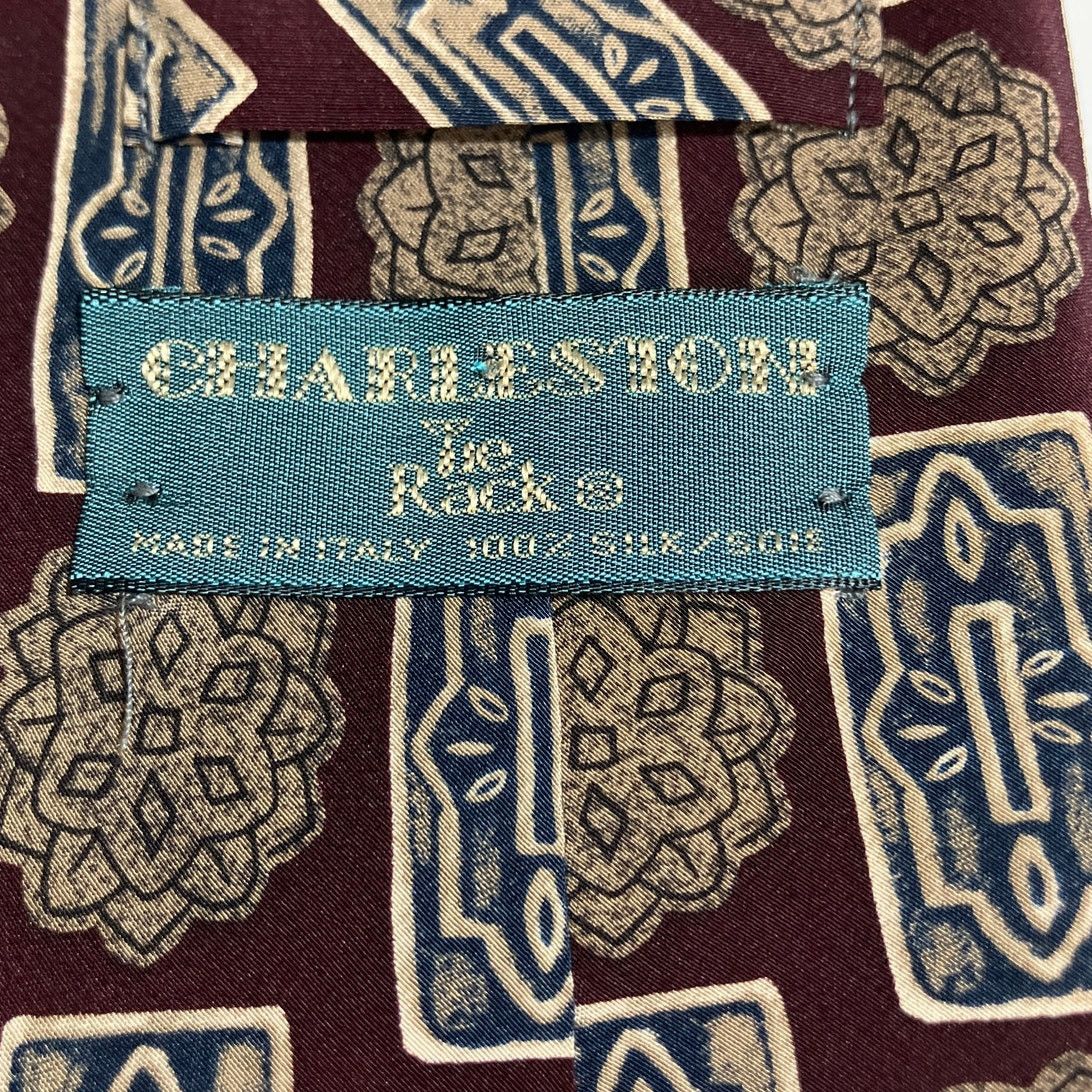 Other Charleston Tie Rack 80’s 90’s Geometric Silk Necktie 59” Size ONE SIZE - 2 Thumbnail