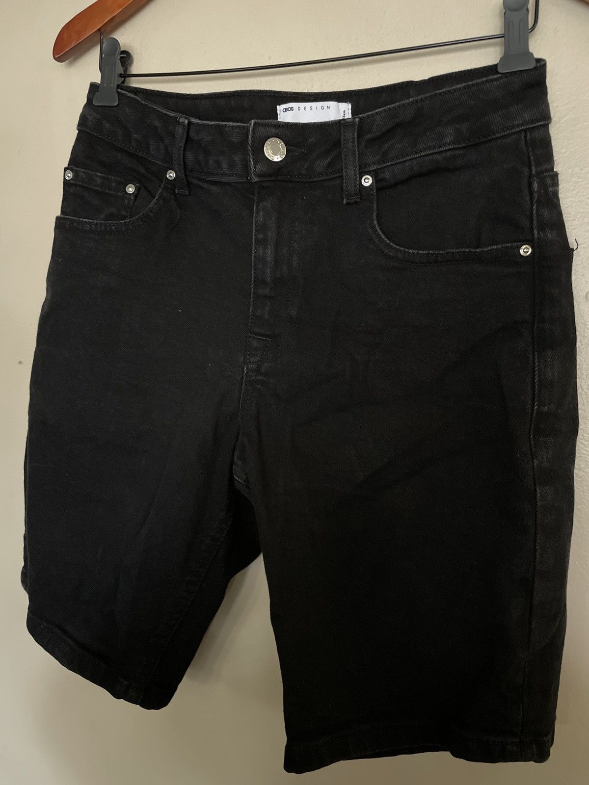 Asos × Vintage ASOS Design Black Denim Jean SHORTS Jorts 30 made in Egypt 🔥 Size US 30 / EU 46 - 3 Thumbnail