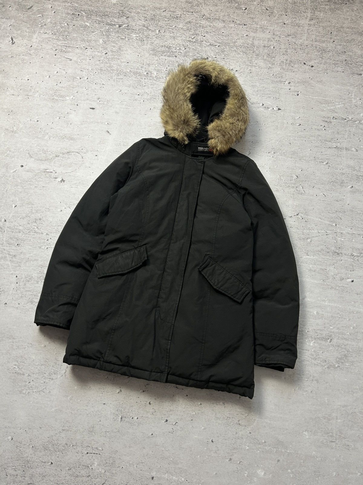 Woolrich Woolen Mills 💥Vintage Woolrich Black Down Jacket Mohair Faux Fur 00s Og💥 Size S / US 4 / IT 40 - 2 Thumbnail