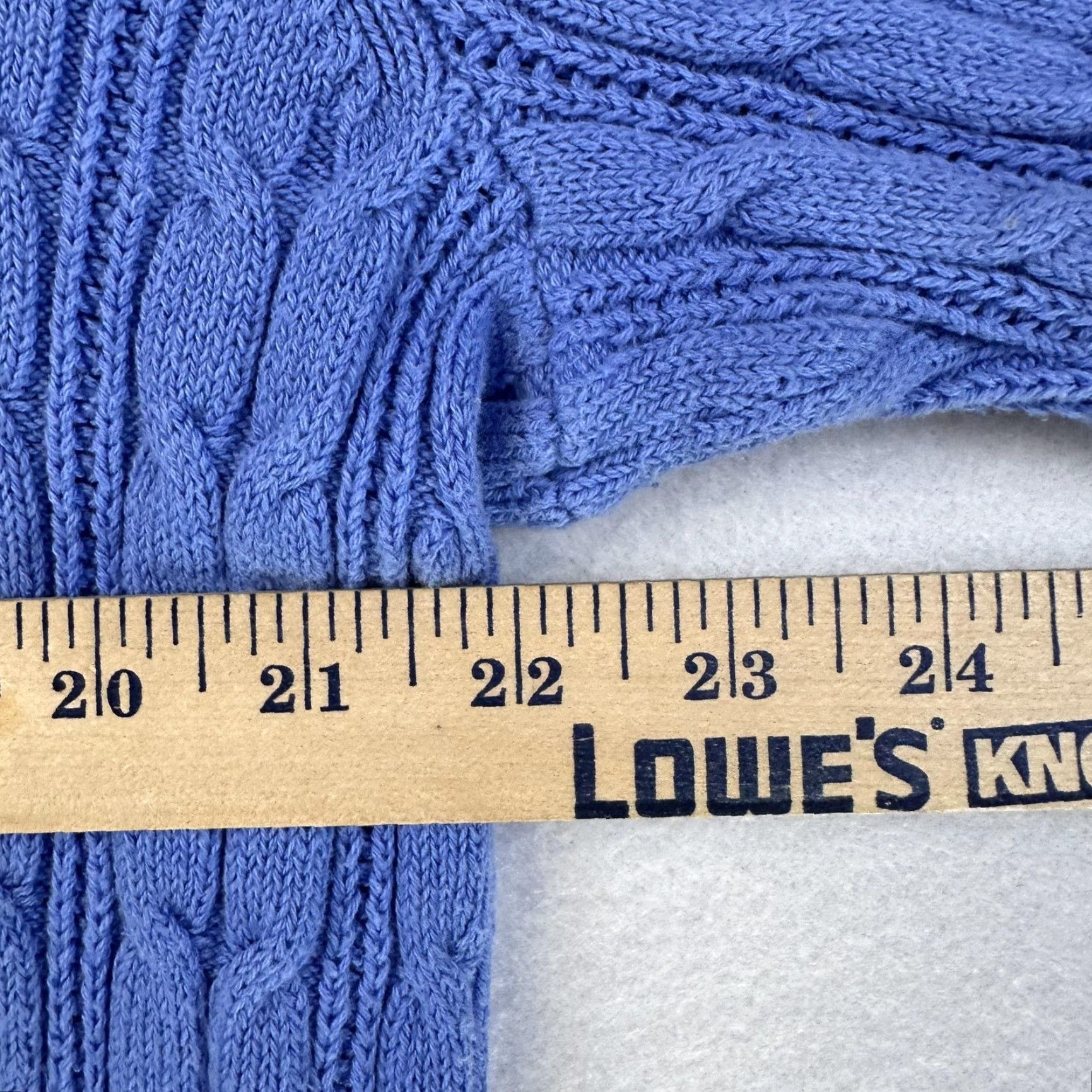 Vintage St. Johns Bay Sweater Womens XL Blue Cable Knit Pullover Crewneck Classic Style Size XL / US 12-14 / IT 48-50 - 4 Thumbnail