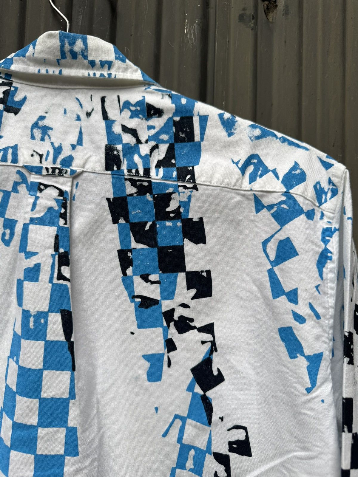 Vintage Hand Printed Check Shirt — Blue & Black Size US S / EU 44-46 / 1 - 8 Thumbnail