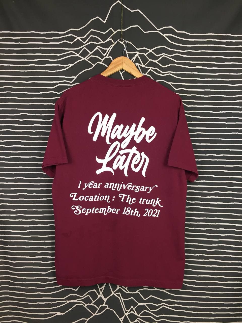 Vintage MAYBE LATER 1 Year Anniversary Wording Tee Size US L / EU 52-54 / 3 - 1 Thumbnail