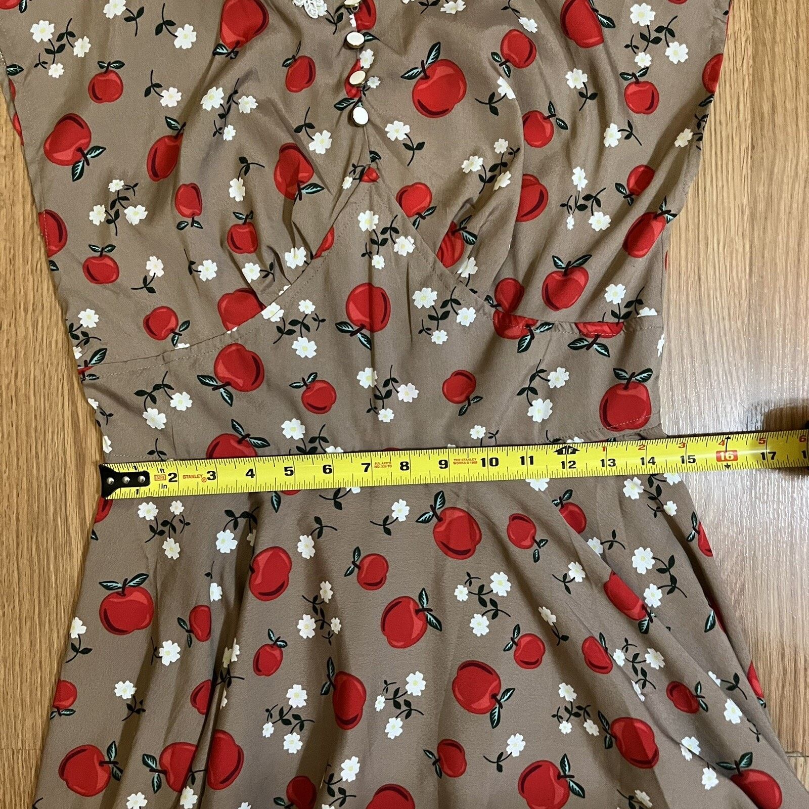 Other Hell Bunny Vixen Dress NWT Sz M Apple Print Swing Dress Size M / US 6-8 / IT 42-44 - 10 Thumbnail