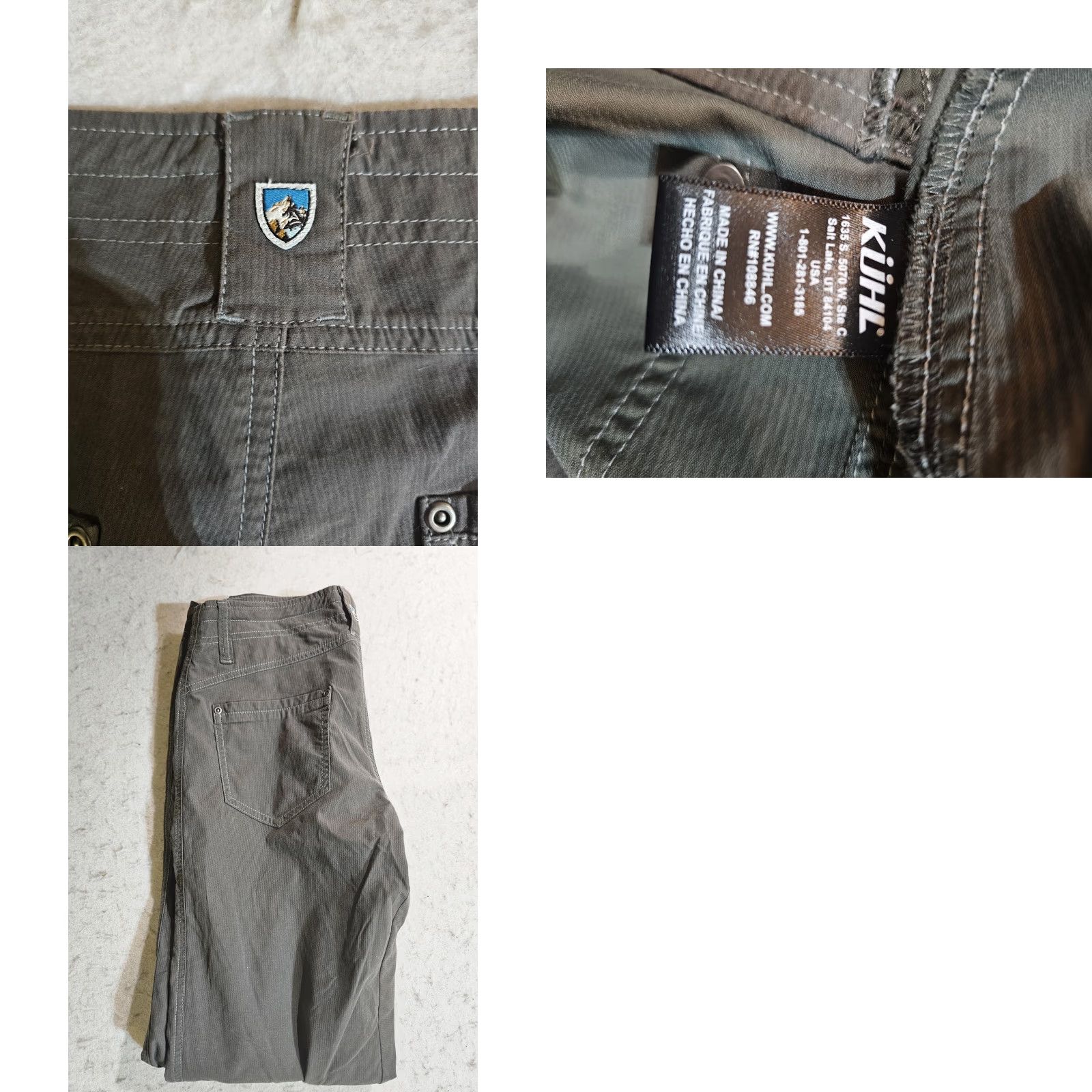 Vintage KÜHL Classic Straight Leg Hiking Pants Gray Women Size 8 Reg 5 Pocket Design Nylon Spandex Lightweight Inseam 32 in Cargo Nature Size 30" / US 8 / IT 44 - 8 Thumbnail