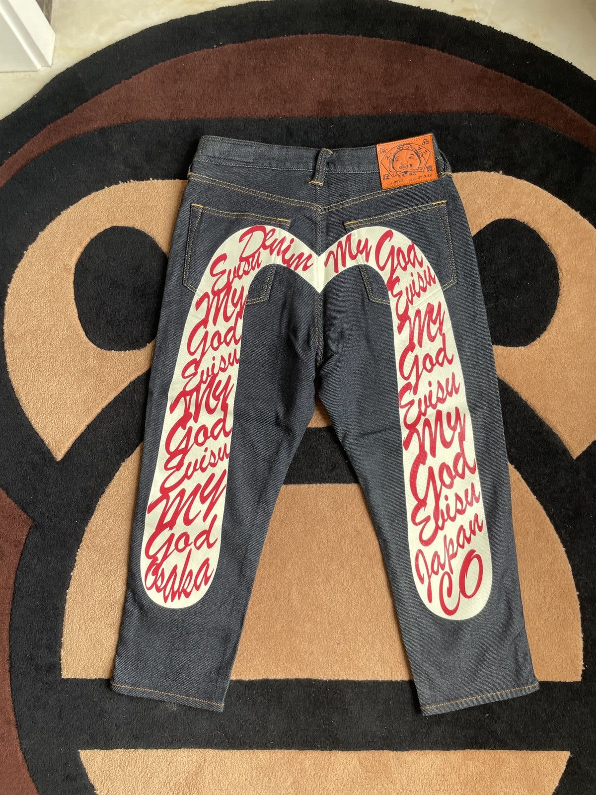 Evisu × Japanese Brand EVISU SALE！ orange daicock style cropped pants！size:29 Size US 29 - 1 Thumbnail
