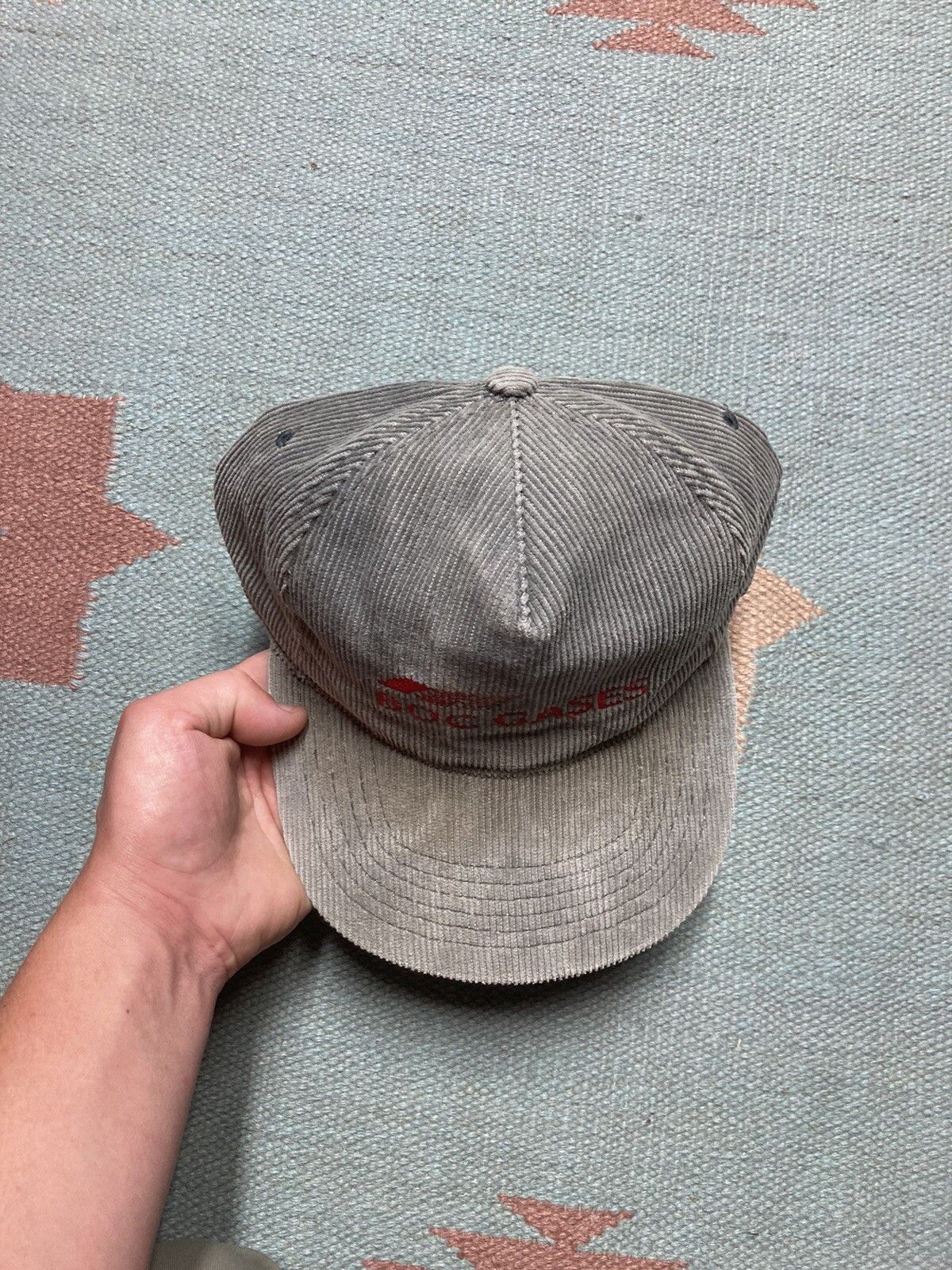 Vintage Vintage 90s SnapBack hat corduroy BOC gases embroidered Size ONE SIZE - 3 Thumbnail