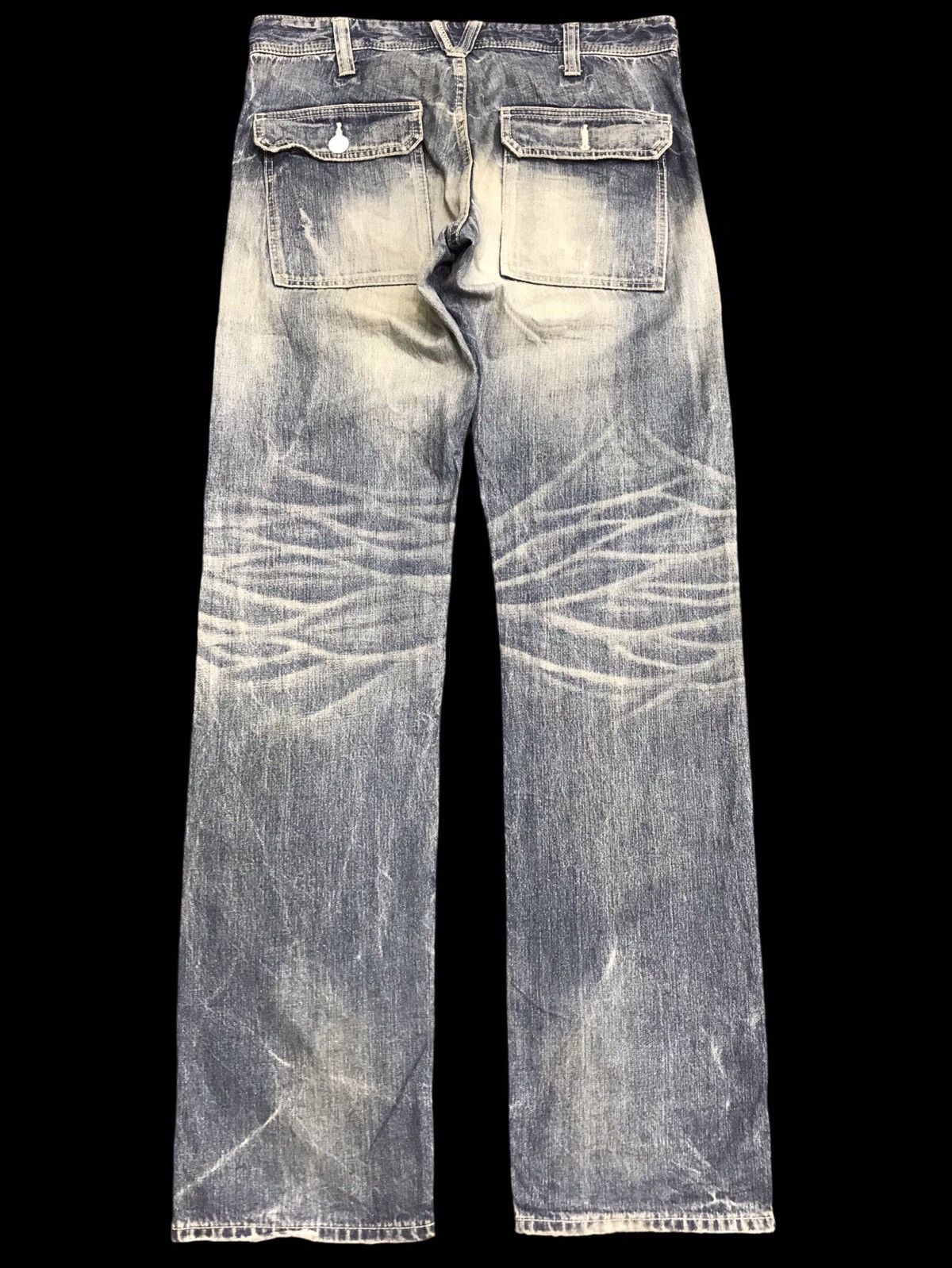 Japanese Brand 💥90s STYLE💥VERY RARE ARCHIVAL VANQUISH BUSH DENIM F414 Size US 33 - 2 Thumbnail