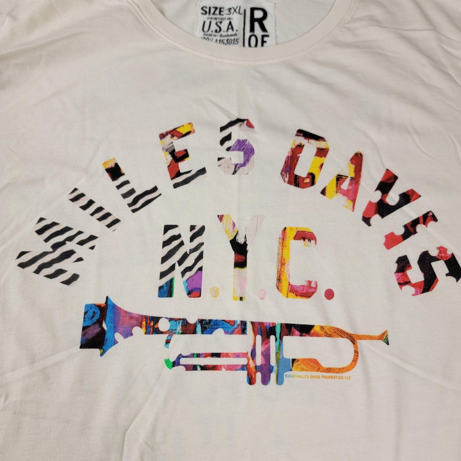 Miles New York Roots of Fight Miles Davis Tee Mens 3XL White NYC Jazz 1075 Size US XXL / EU 58 / 5 - 5 Thumbnail