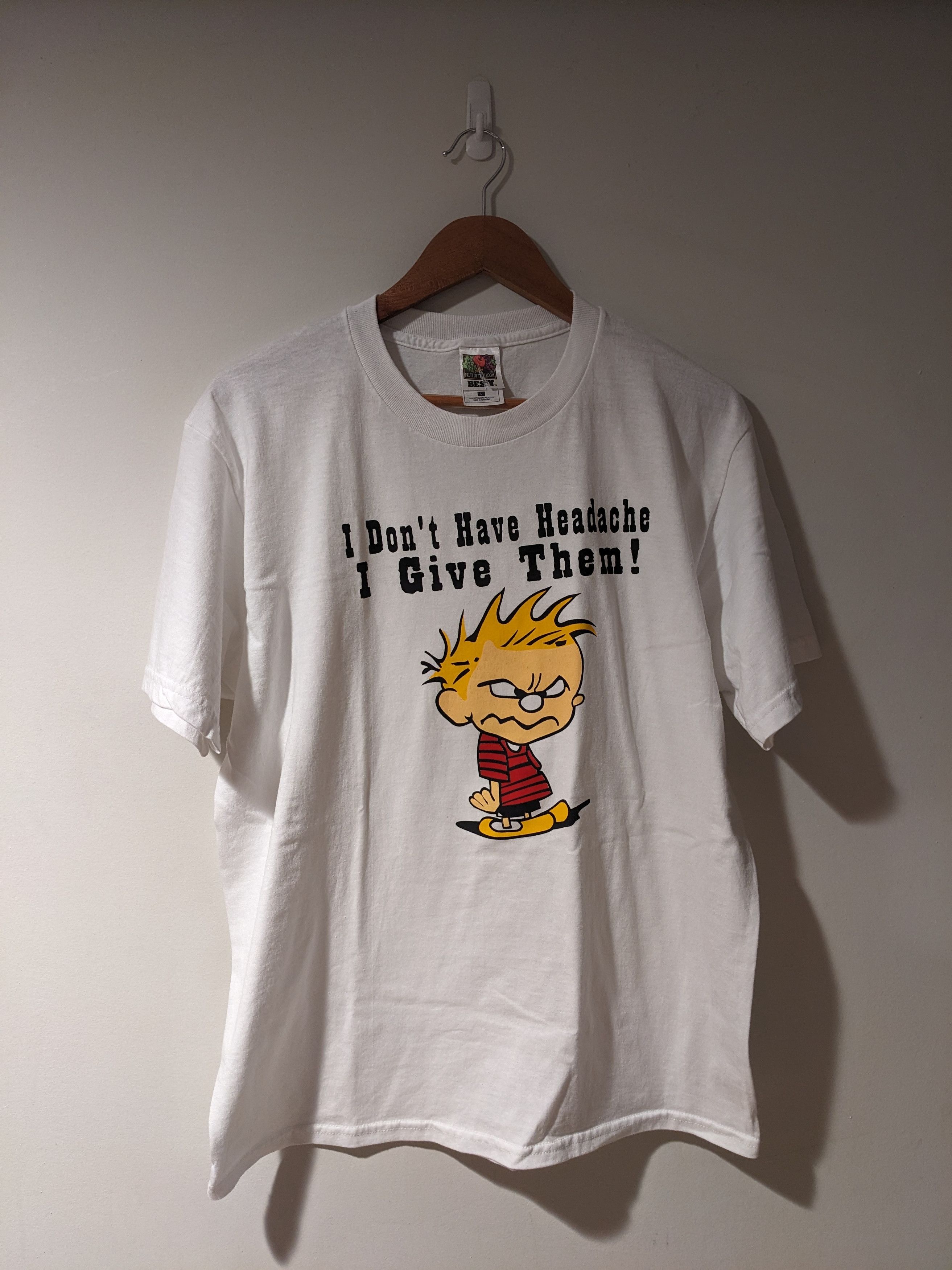 Vintage 90s Calvin and Hobbes I Don't Have Head T-Shirt