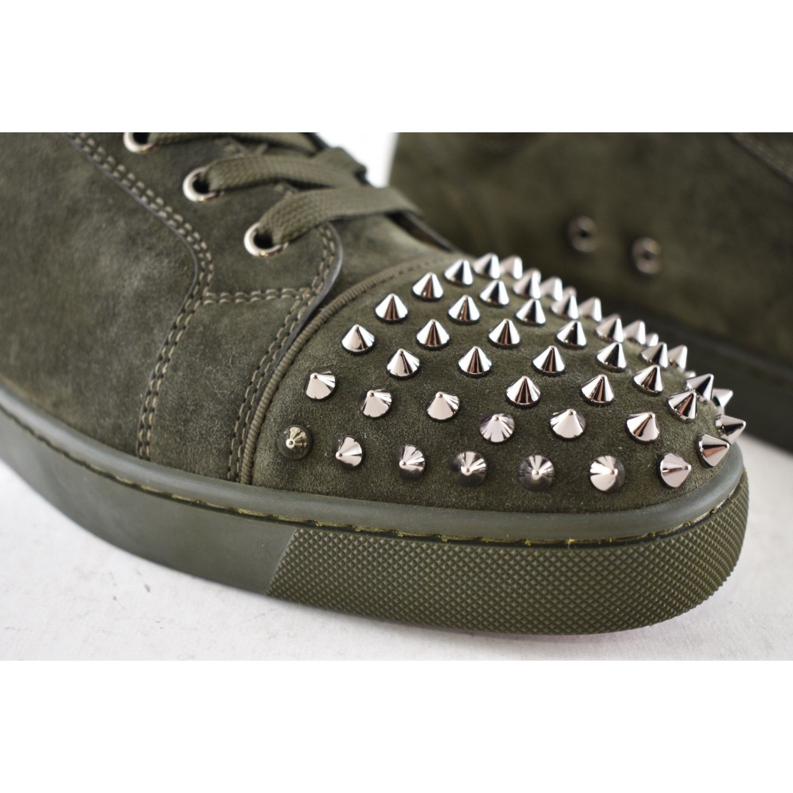 Christian Louboutin Christian Louboutin Lou Spikes Flat Tyrol Green Suede High Size US 9.5 / EU 42-43 - 6 Thumbnail