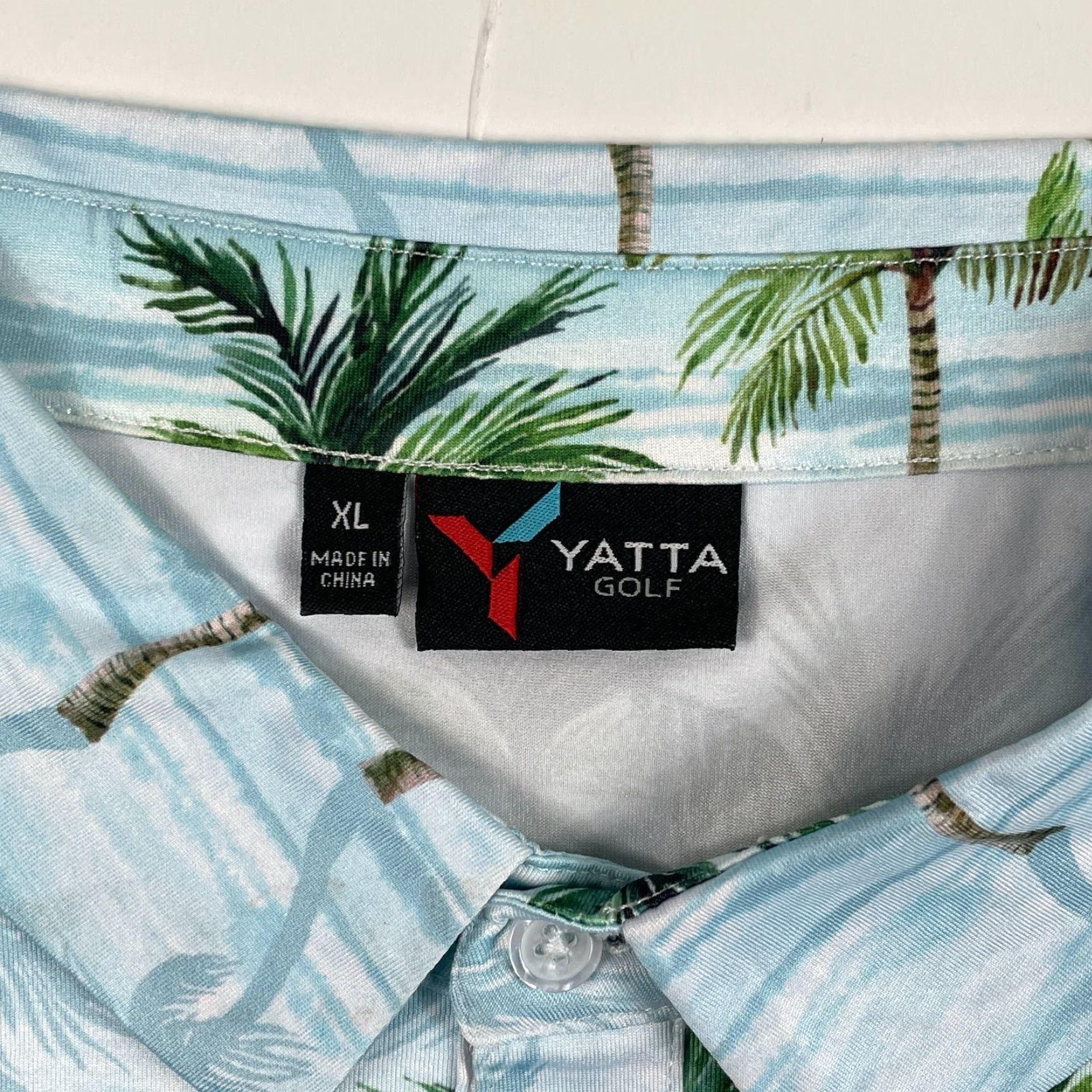 Vintage Yatta Polo Shirt Mens XL Blue Hawaiian Palm Short Sleeve Golfing Beach Polo Shirt Mens XL Blue Hawaiian Palm Short Sleeve Golfing Beach Size US XL / EU 56 / 4 - 7 Thumbnail