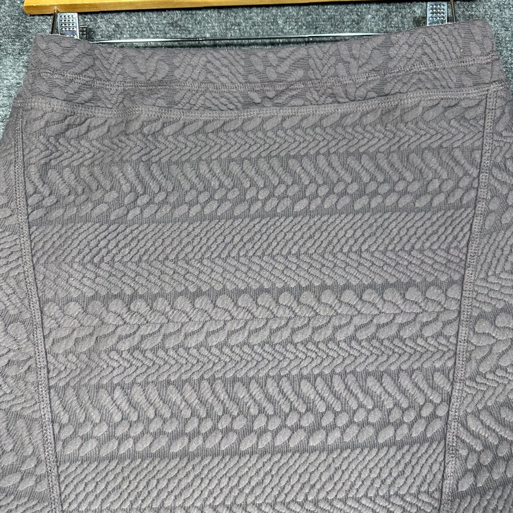 Prana prAna Skirt Womens XS Pencil Purple Textured Stretch Knit Pull On Elastic Waist Size 26" / US 2 / IT 38 - 6 Thumbnail