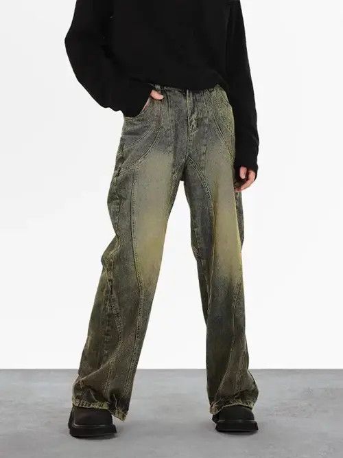 Jean Vintage straight-leg draped jeans Size US 32 / EU 48 - 3 Thumbnail
