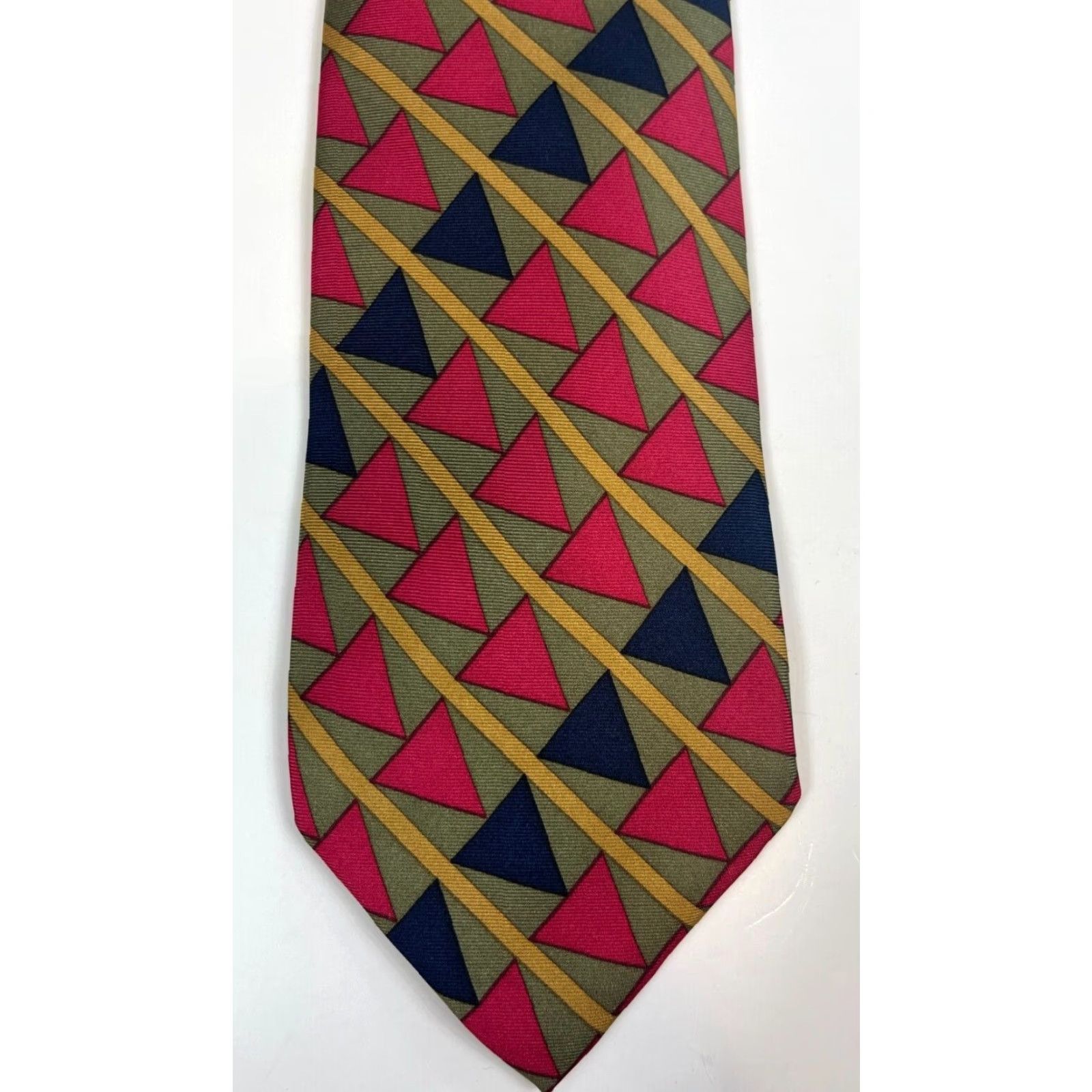 Vintage Barneys New York Silk Tie Geometric Made in Italy Silk Geometric Tie Mens Size ONE SIZE - 6 Thumbnail