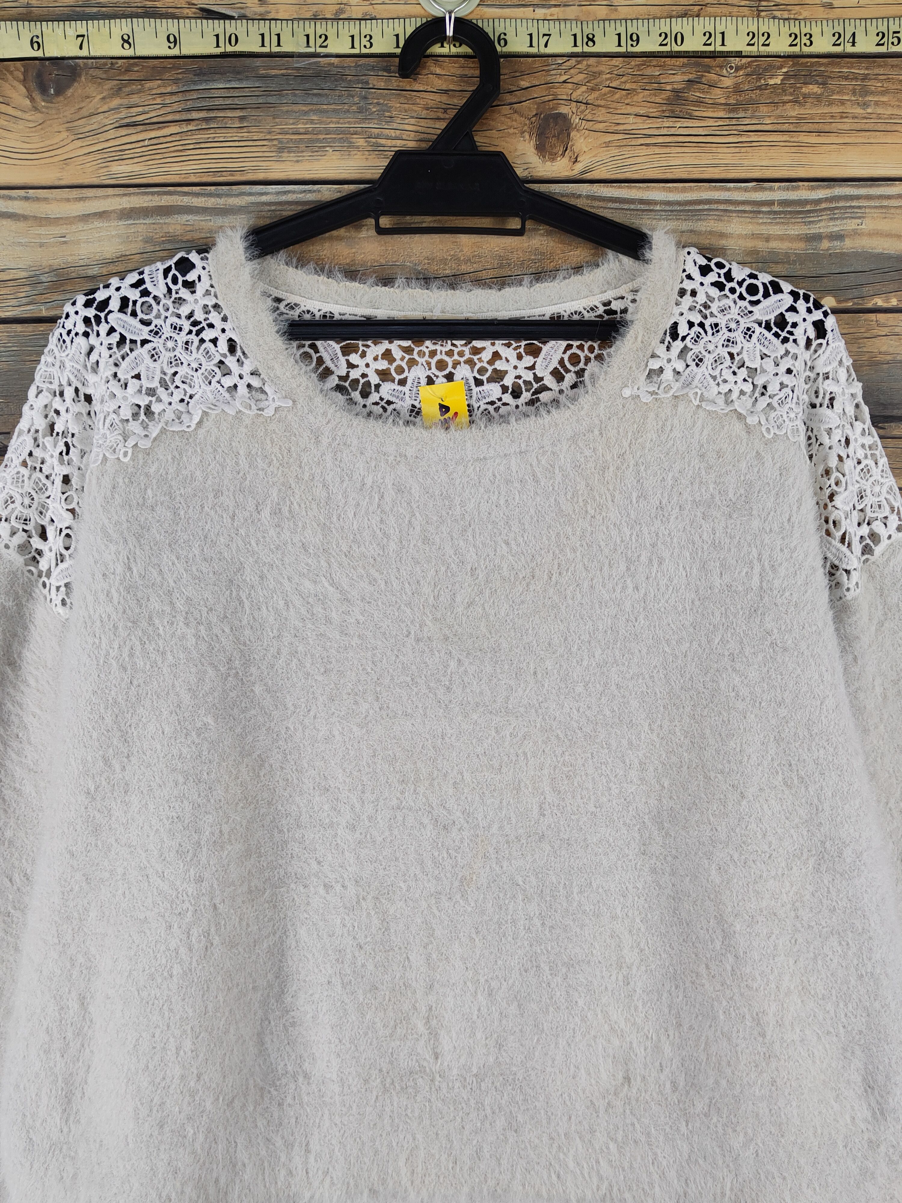 Japanese Brand Aces Femme Light Gray Shag Shaggy Fur Mohair Knitwear #W1196 Size M / US 6-8 / IT 42-44 - 2 Thumbnail