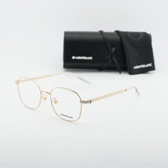 Montblanc Montblanc MB0238OK 001 Eyeglasses Gold 52mm Square Frame Size ONE SIZE - 10 Thumbnail