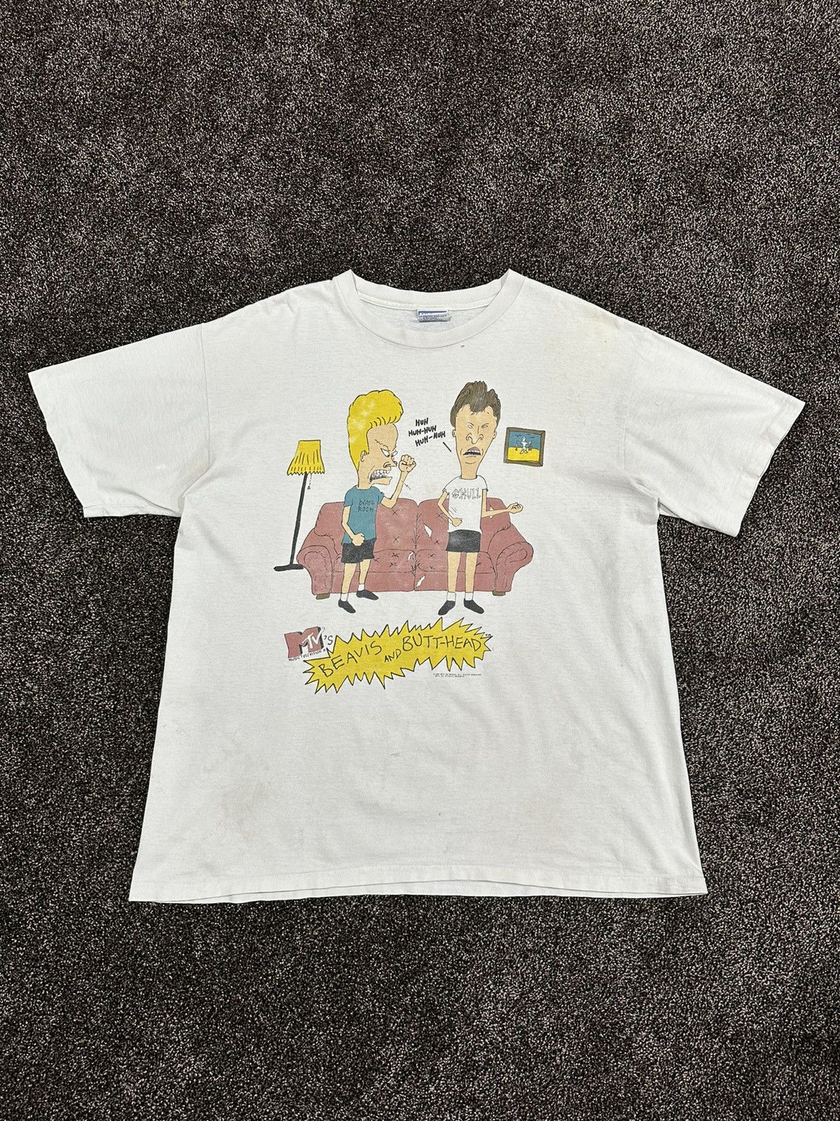 Cartoon Network Vintage Beavus and Butthead Huh Huh 1993 MTV White T-Shirt Size US XL / EU 56 / 4 - 4 Thumbnail