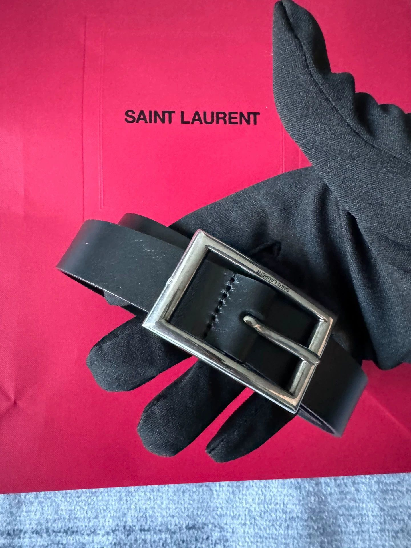 Saint Laurent Paris Saint Laurent 24SS Square Buckle Belt 85cm Like New Size ONE SIZE - 1 Thumbnail