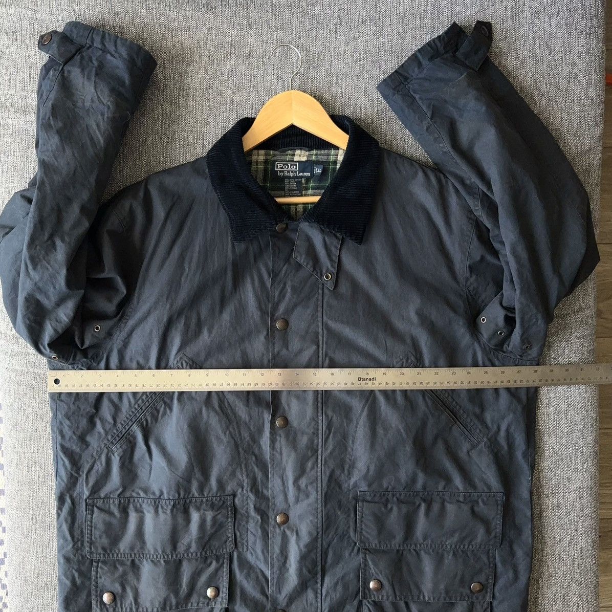 Polo Ralph Lauren Vintage Oilcloth Waxed Cotton Jacket Navy Barn Coat Field Size US XL / EU 56 / 4 - 18 Thumbnail