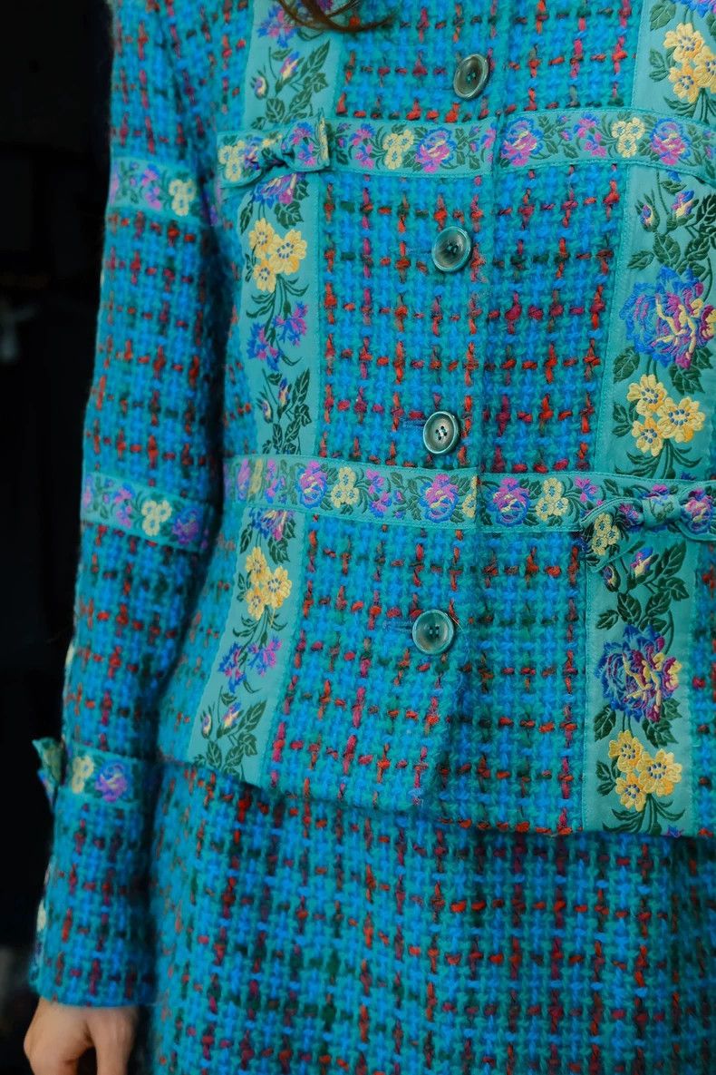 Kenzo KENZO Peacock blue coarse woolen brocade set Size M / US 6-8 / IT 42-44 - 7 Thumbnail