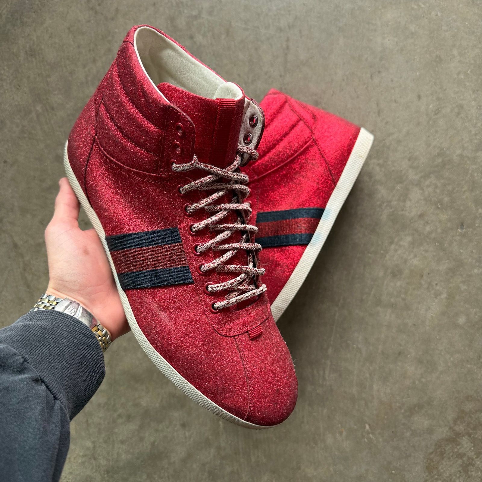 Gucci Gucci Ace High Glitter Red Size US 10 / EU 43 - 1 Thumbnail