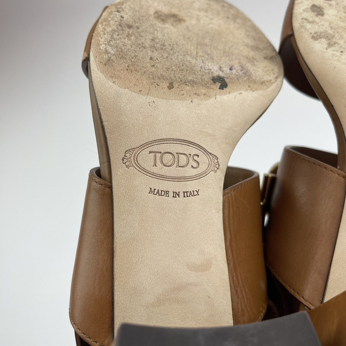 Tod's Tod's Brown Leather Heeled Sandals Size US 9 / IT 39 - 10 Thumbnail