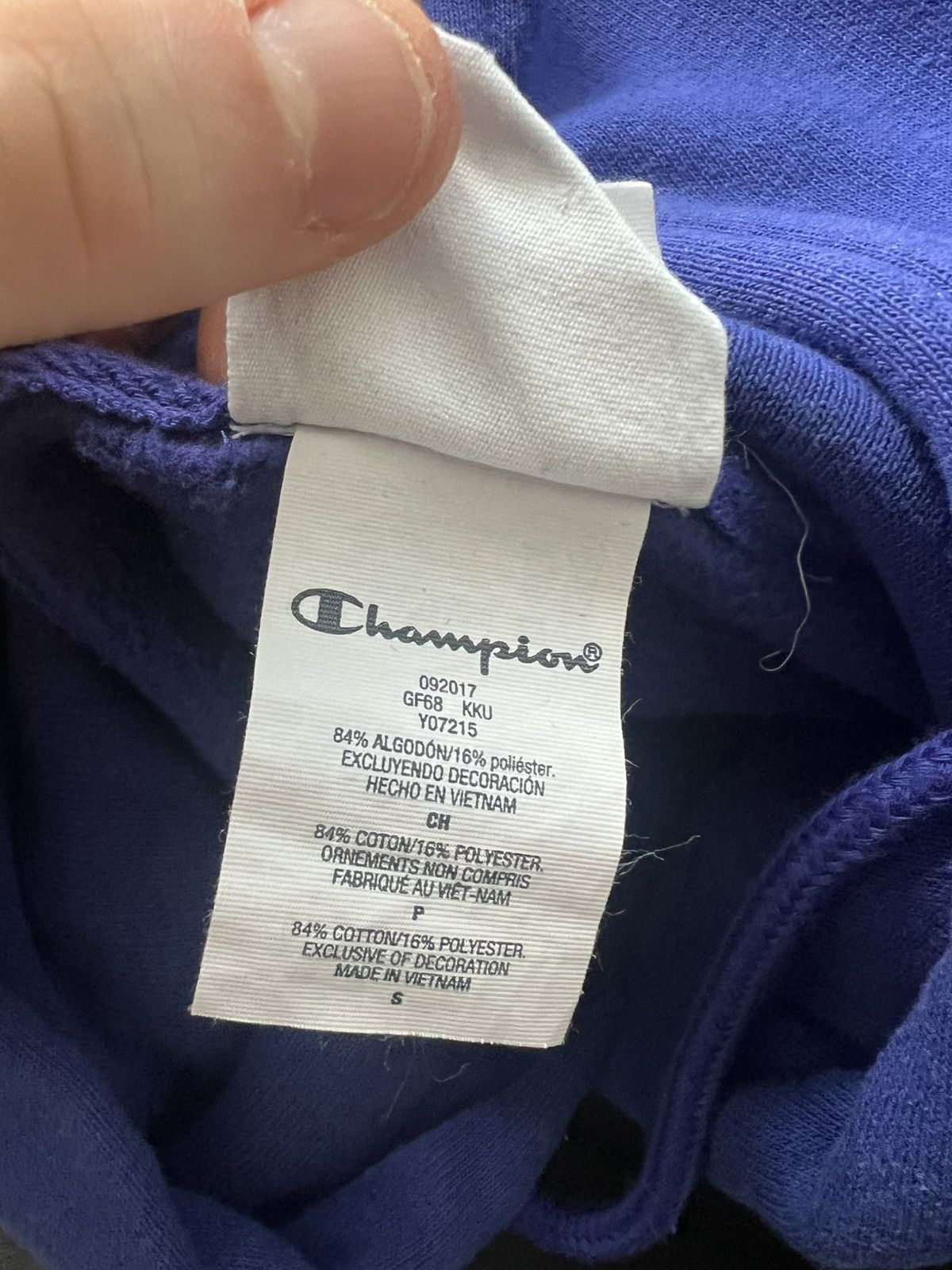 Champion Champion Indigo Hoodie (Large fitting Men’s S) Size US S / EU 44-46 / 1 - 5 Thumbnail