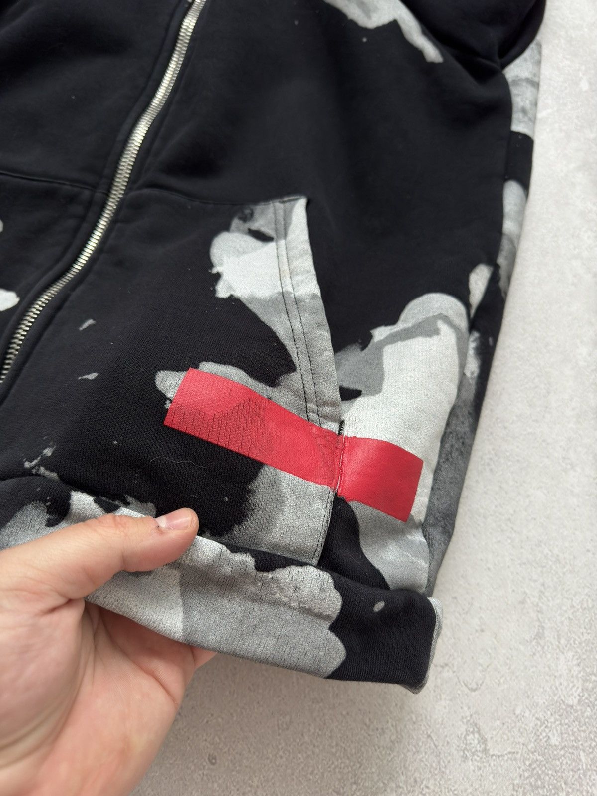 Japanese Brand × Off-White Off-White Oversized Liquid Spots Zip Hoodie Size US XS / EU 42 / 0 - 15 Thumbnail